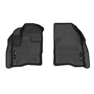 Lincoln MKS Floor Mats - Front - Husky Liners - X-act Contour Series - Black - `09-`16